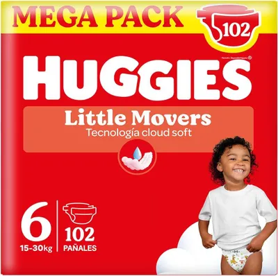 Produktbild von Huggies Little Movers Größe 6 Windeln 102 Einheiten Durchsichtig  Durchsichtig One Size