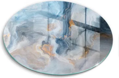 Produktbild von Glasschneideplatte - Herdabdeckplatte - fi40 cm -Schneidebrett - Spritzschutz - Marmorstruktur