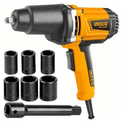 Obrázok produktu pre Elektrický rázový uťahovák 1/2'' 550Nm so sadou rázových hlavíc 17 - 24mm Ingco