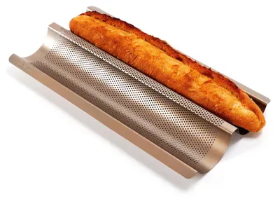 Produktbild von Antihaft-Baguette-Backblech für französisches Baguette, perforiert, aus Karbonst