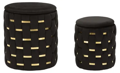 Produktbild von Mauro Ferretti 2er Set Shanty Hocker Schwarz mit Container