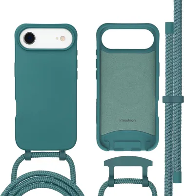 Zdjęcie produktu dla imoshion Kolorowa tylna obudowa z odpinanym paskiem z MagSafe do Apple iPhone Air – ciemnozielona