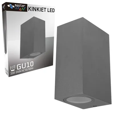Produktbild von MasterLED Wandleuchte Außen GU10 2-flammig Grau Aluminium Up Down Wandlampe Fassadenleuchte