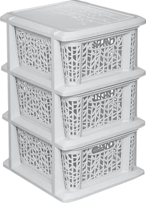 Produktbild von REGAL mit x 3 Schubladen Standregal Kommode Schrank Weiß Kunststoff BRANQ