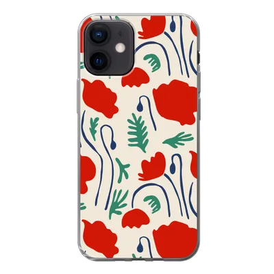 Produktbild von MuchoWow® Handyhülle Schutzhülle Hülle für iPhone 12 Blumen - Rose - Muster Silikon Softcase Handy Hülle - Schutzhülle