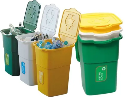 Immagine prodotto di set pattumiere per la raccolta differenziata 'eco3' 3 pezzi - 50 lt - cm 39x36x54h