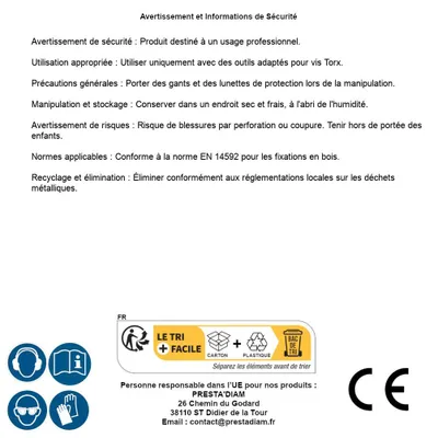 Image de 2 000 Vis Inox Torx (Tx) 16° (Scrail) - 28/32x65 mm - D-Work
