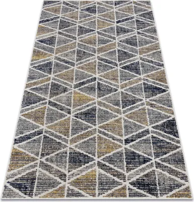 Produktbild von Modern Teppich MUNDO D7891 Diamanten, Dreiecke 3D Outdoor grau / beige Mehrfarben 160x220 cm