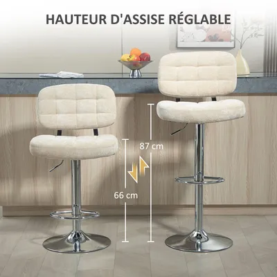 Produktbild von Barkeeperstuhl - Barhocker - Barstuhl mit Rückenlehne - Küchenstuhl - Barhocker mit Fußstütze