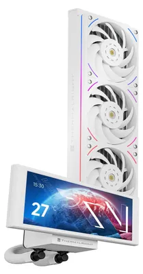 Produktbild von Thermalright Trofeo Vision 360 ARGB White CPU-Flüssigkeitskühler, für AM4/AM5, Intel LGA1851/1700,6,86-Zoll-Vollfarb-LCD-Display mit 1280x480 Auflösungen,magnetischer Panel-Bildschirm – Weiß