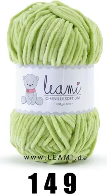 Produktbild von LEAMI Chenille Soft UNI 149 apfelgrün