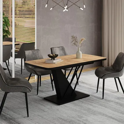 Immagine prodotto di tavolo da pranzo allungabile Vicco Fenaro Rovere Goldkraft/nero 120 x 80 cm estensibile, Model 58016