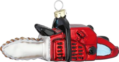 Produktbild von Christbaumschmuck Glas Kettensäge 11.5cm rot