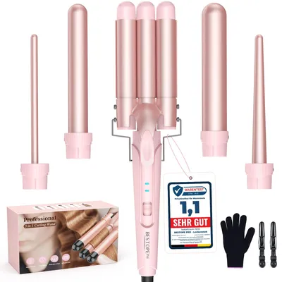 Produktbild von BESTOPE PRO Lockenstab Lockenstäbe 3 Fässer Welleneisen 5 in 1– Lockenstab Set 3