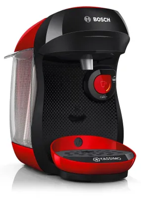 Produktbild von Bosch Tassimo Happy TAS103E, Pad-Kaffeemaschine, 0,7 l, Kaffeekapsel, 1400 W, Schwarz, Rot