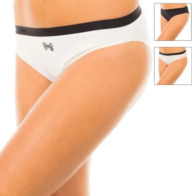 Imagen del producto de Paquete de 3 tangas de algodón elásticos para mujer con bolsillos, modelo D4C17