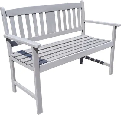Image de Banc de jardin Banc en bois gris Stirling 2 places 110cm Banc en eucalyptus