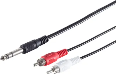 Produktbild von Klinkenstecker 6,3mm/ 2 Cinchstecker, 1,5m