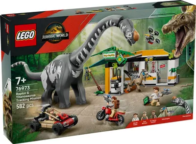 Zdjęcie produktu dla LEGO® Jurassic World™ 76973 Raptor i tytanozaur: Wielkie poszukiwania tropiciela