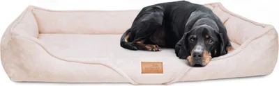 Produktbild von tierlando® Orthopädisches Hundebett TYSON | Kuschelig flauschiges XXL Hundesofa - Größe: 130x100cm | Farbe: 05 Creme