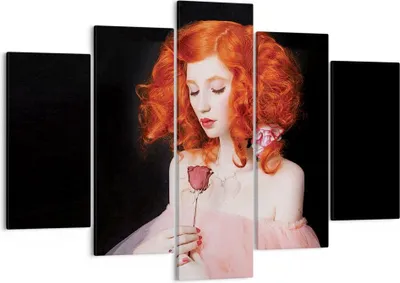 Produktbild von Bild auf Leinwand - Leinwandbild - 5 Teile - Erz Frau Rose - 150x100cm - Wand Bild - Wanddeko - Wandbilder - Leinwanddruck - Bilder - Wanddekoration - Leinwand bilder - Wandbild - EA150x100-4369