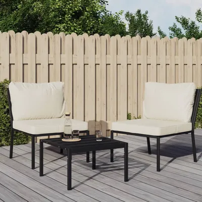 Produktbild von Maison Exclusive - Gartenstühle mit Sandfarbigen Kissen 2 Stk. 60x74x79 cm Stahl