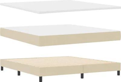Imagen del producto de Cama con somier y colchón vidaXL, color crema, 180 x 200 cm