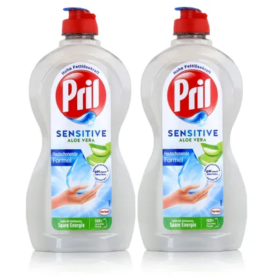 Produktbild von Pril Spülmittel Sensitive Aloe Vera 450ml - Hohe Fettlösekraft (2er Pack)