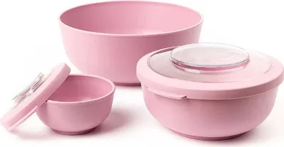 Produktbild von 3 Schalen mit Deckeln rosa / Amuse
