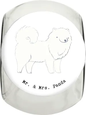 Produktbild von Mr. & Mrs. Panda Dose Samojede Lebensretter XL 2000ml - Weiß - Geschenk, glasbehälter, Keksdose, Vorratsbehälter, Dekoglas, Samojedenhund, Samojedenspitz, Glasdose