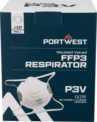 Image de Masque Ffp3 Valve (par 10) - Blanc - Portwest