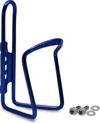 Produktbild von Blauer Aluminium Trinkflaschenhalter für Rennrad, geschwungenes Design, 70mm