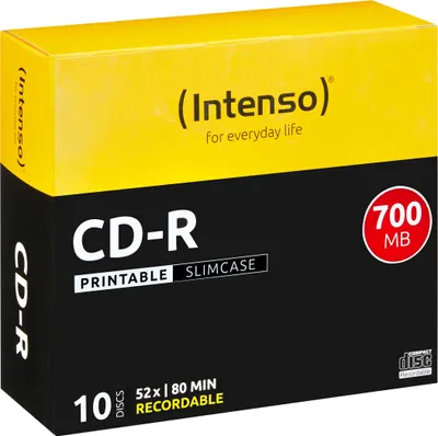 A product box for Intenso CD-R discs.