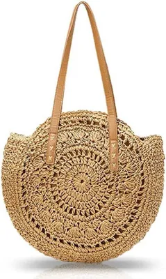 Produktbild von Stroh Handtasche Damen Sommer Umhängetasche Strandtasche