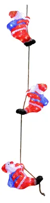 Image de Deuba Figurine lumineuse LED en acrylique Décoration de Noël Trio de pères noël lumineux Illumination de noël Décoration