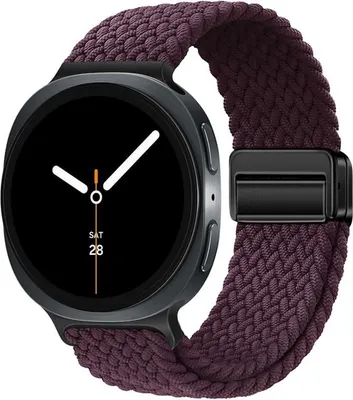 Image de Fermeture magnétique bracelet en nylon pour Samsung Galaxy Watch 8 / 8 Classic vin rouge