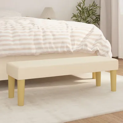 Image de The Living Store Banc Crème 100x30x30 cm Tissu