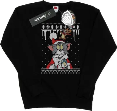 Produktbild von Tom And Jerry - "Christmas Fair Isle" Sweatshirt für Damen BI11784 (S) (Schwarz)