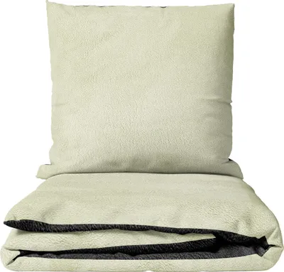 Produktbild von Winter Bettwäsche Set Thermofleece Mikrofaser 135x200 cm Anthrazit Beige Wendebettwäsche mit Reißverschluss