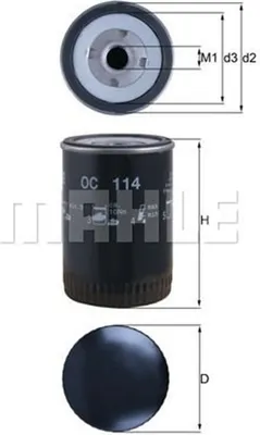 Produktbild von Mahle Ölfilter für Chevrolet Hummer Opel Renault