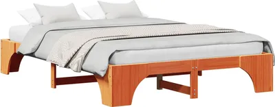 Zdjęcie produktu dla Ramka łóżka Woskowy Brąz 150 x 200 cm Lite drewno sosnowe