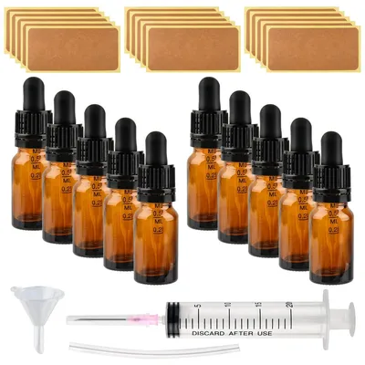 10er-Set Glas-Pipettenflaschen 10 ml mit Pipette für Öle