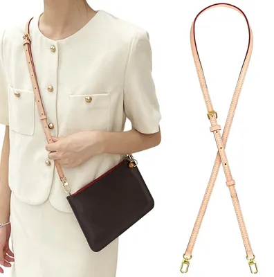 Image de Bandoulière en cuir Vachetta interchangeable pour sacs à main, réglable