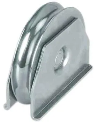Immagine prodotto di RUOTA CON SUPPORTO LATERALE PER CANCELLI GOLA TONDA 100 mm
