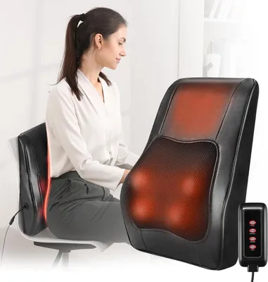 Produktbild von Rückenmassagegerät mit Wärme - Shiatsu-Massage für Nacken, Rücken und Schultern mit 3D-Massageköpfen und 3 Geschwindigkeiten