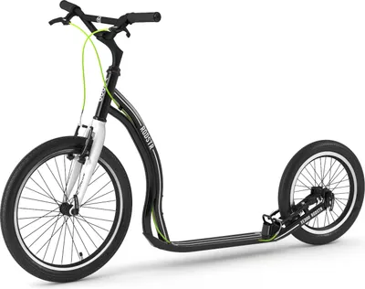 Image de Yedoo Rodstr Alloy Roller Scooter Trottinette - pour adultes et adolescents, jusqu'à 150 kg, avec pneus gonflables 20/16 et guidon réglable Noir