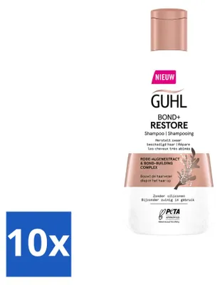 Productafbeelding van 10 x Guhl Bond+ Restore Shampoo voor beschadigd haar - 250 ml - Voordelige verpakking - 10 stuks