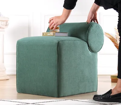 Image de Hanah Home, Linburg Puf - Green, pouf, 100 % COTON, vert, 45 x 60 x 56 cm