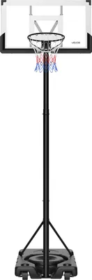 Produktbild von VEVOR Basketballständer max. 3,05 m höhenverstellbarer Basketballkorb, Basketballanlage mit Rollen & 1219,2 mm PC-Rückwand, Backboard-Set Basketballkorbsystem für Terrassen Poolrand Schulen