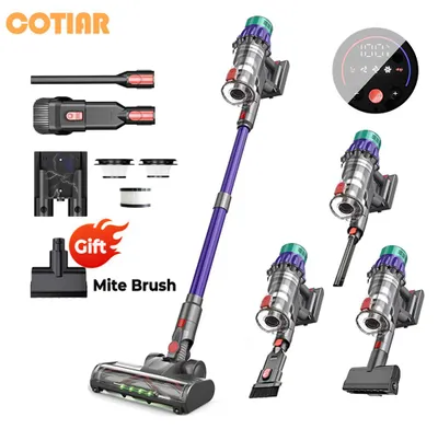 Produktbild von COTIAR V22 Akku-Staubsauger bürstenlos, 650W, 55kPa Saugleistung, LED-Display, 60 Min. Laufzeit, 1,2L Staubbehälter, Lila